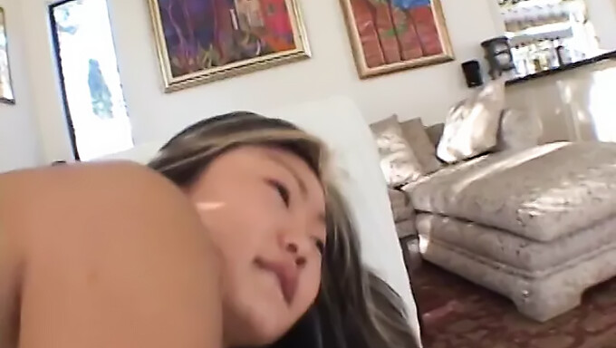 Asian Beauty Gives A Passionate Blowjob And Gets Face Fucked By White Man