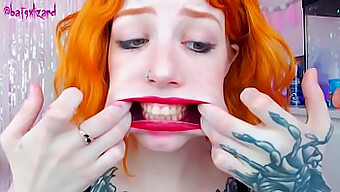 Ginger Babe Gives A Deepthroat Blowjob To Her Boyfriend'S Big Cock