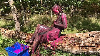 Adorable Girl Covered In Mud And Slime In Erotic Pink